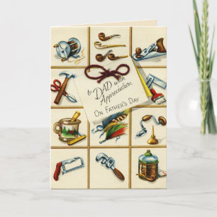Carte Vintage En appréciation sur la Fête des pères