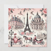 Carte vintage en carreaux rose