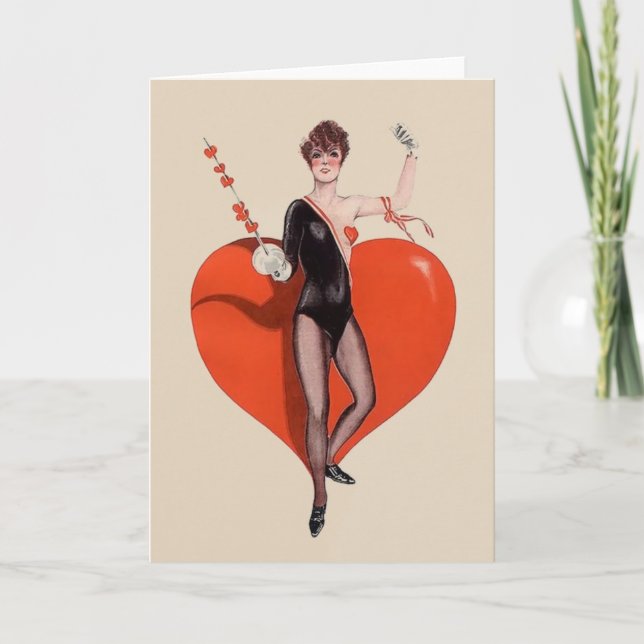 Carte Vintage Epee Fencer Greeting Card (Devant)