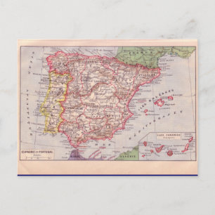 Carte vintage, Espagne, vers 1920