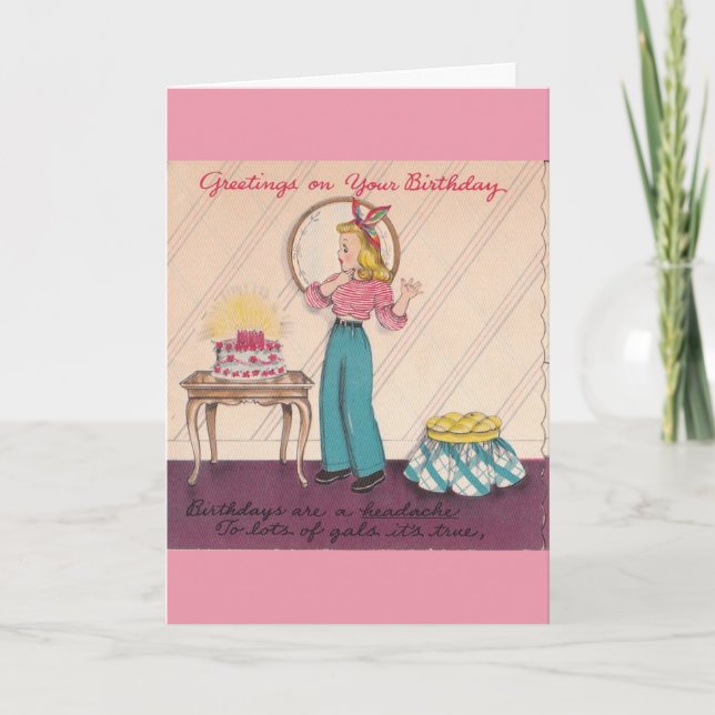 Carte Vintage - Fabuleux voeux d'anniversaire, (Devant)