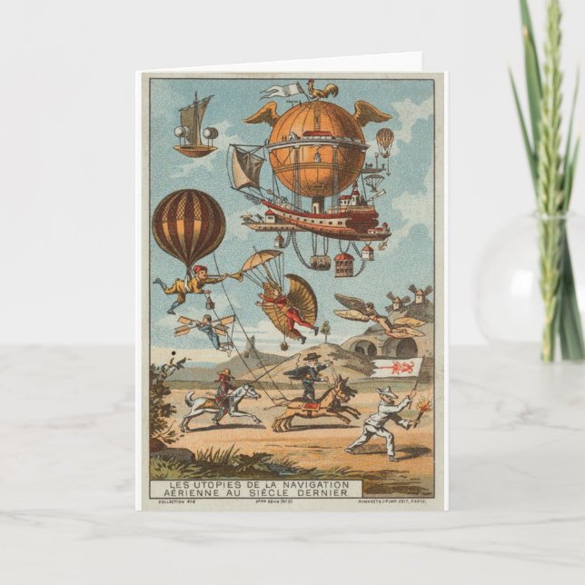 Carte Vintage - Fantastiques appareils de vol, (Devant)