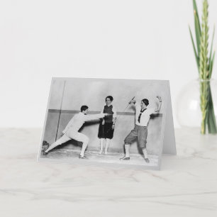 Carte Vintage Fencing Bout