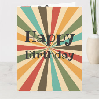 Carte Vintage fête d'anniversaire spirale personnalisabl