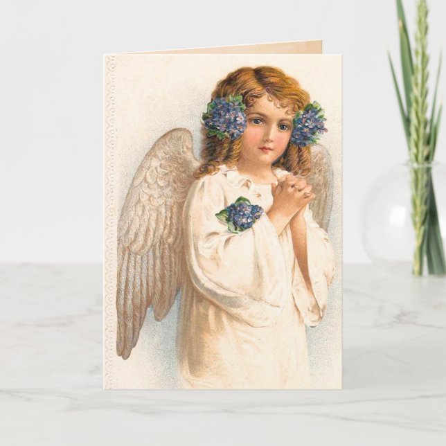 Carte Vintage Floral Angel (Devant)