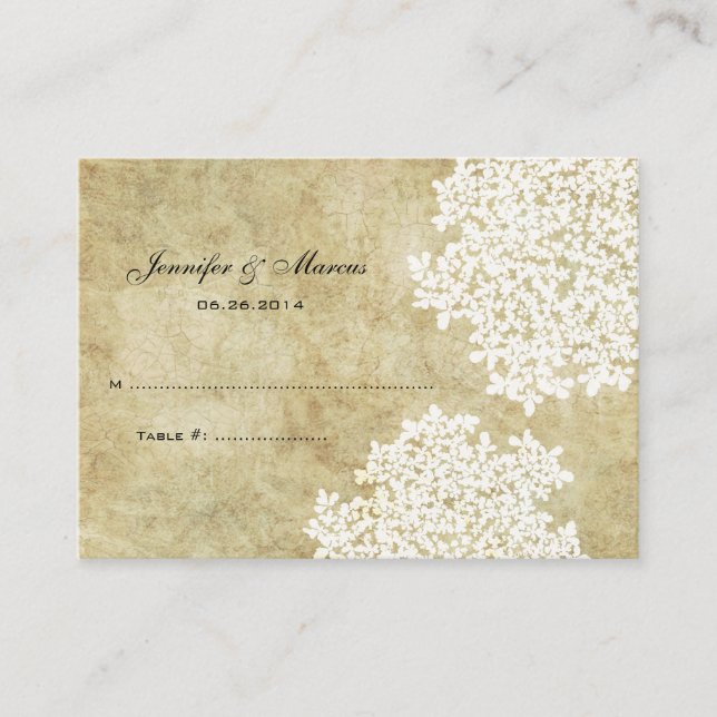 Carte Vintage Floral Blanc (Devant)