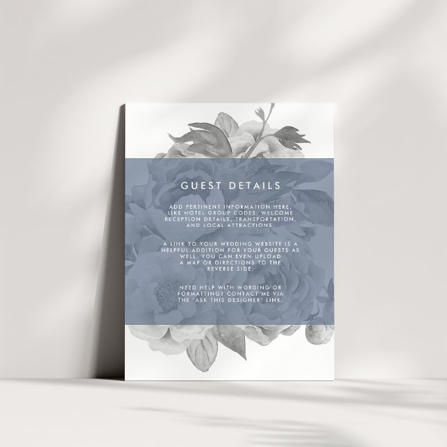 Carte vintage Floral Guest | Ardoise (Créateur téléchargé)