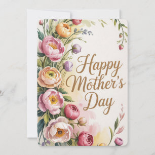 Carte vintage florale de fête des mères