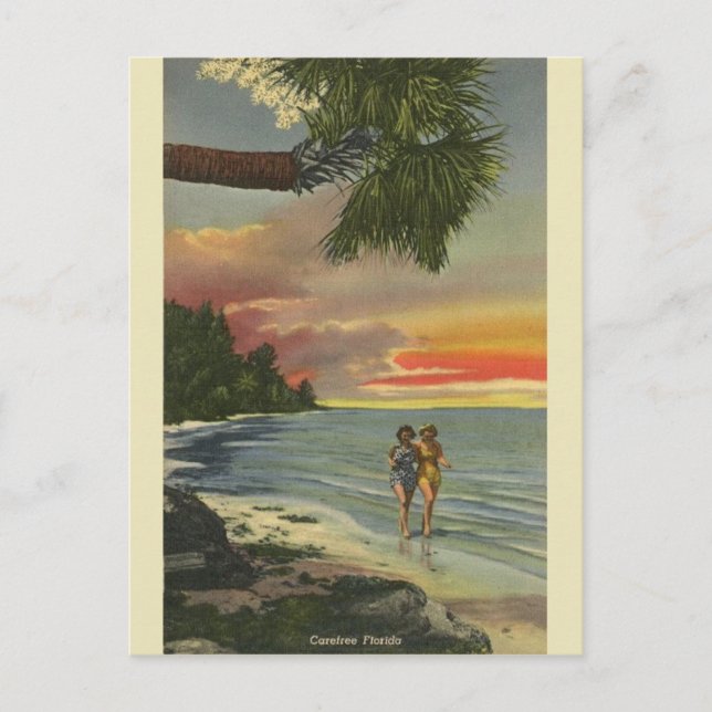 Carte vintage Florida Sunset Post (Devant)
