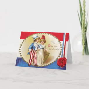 Carte Vintage Fourth Of July Greeting Card