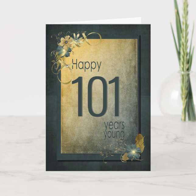 Carte vintage Gold 101st Birthday Card (Devant)