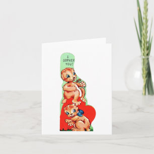 Carte Vintage Gopher Valentine