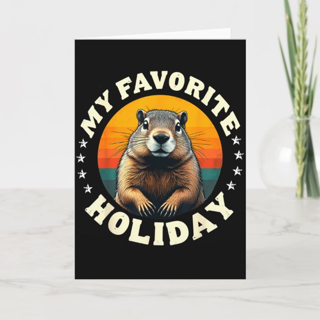 Carte Vintage Groundhog Meteorology Groundhog Day 2025  (Devant)