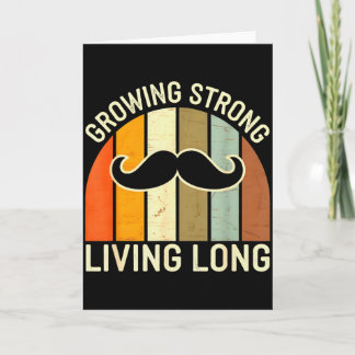 Carte Vintage Growing Strong Living Long - Moustac Rétro