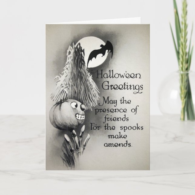 Carte vintage Halloween Amender (Devant)