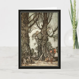 Carte Vintage Halloween Arthur Rackham Le bal Des Fées