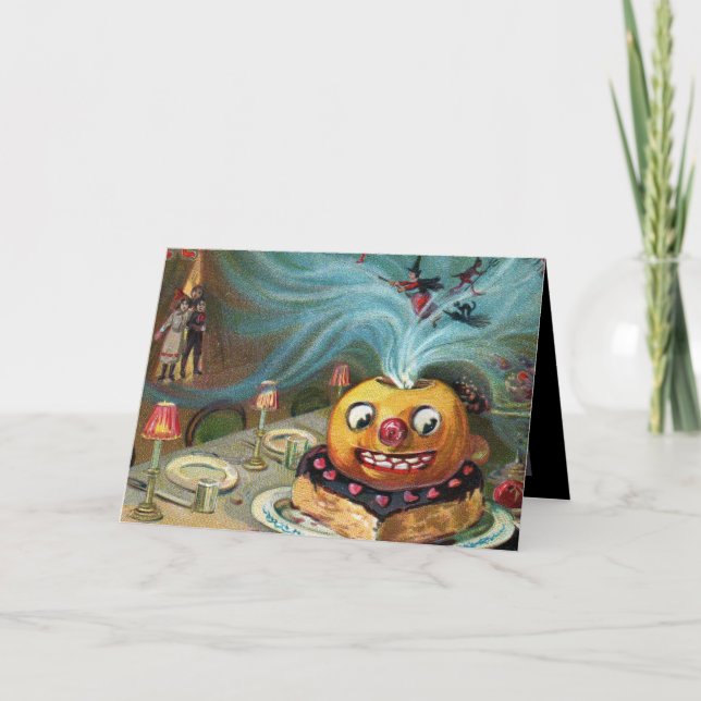 Carte vintage Halloween citrouille (Devant)