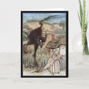 Carte Vintage Halloween Éffrayant Witch Arthur Rackham