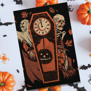 Carte Vintage Halloween Monsters Midnight Party
