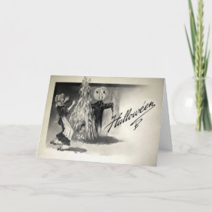 Carte vintage Halloween Scarecrow