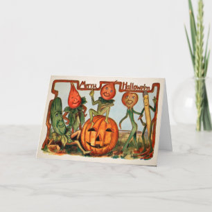 Carte vintage Halloween Vegetables