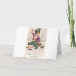 Carte Vintage Happy Jour de la Saint Patrick Shamrock Ch