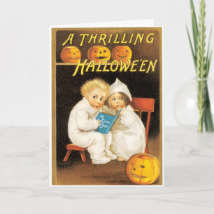 Carte Vintage Histoires d'Halloween effrayantes
