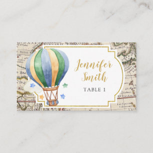 Carte vintage Hot Air Balloon Adventure Baby showe