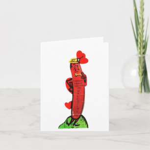 Carte Vintage Hot Dog Frank Valentine