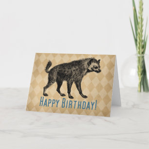Carte Vintage Hyena Joyeux anniversaire