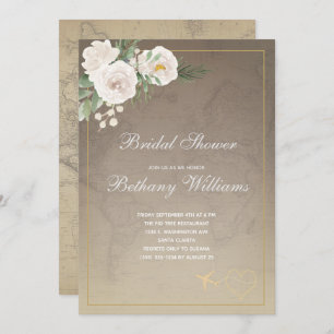 Carte Vintage Invitation à la douche nuptiale flor