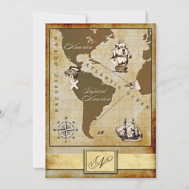 Carte Vintage Invitations à la fête d'anniversaire (Devant)