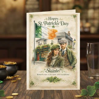 Carte Vintage Irish Pub | Irish Flag | St. Patrick's Day