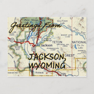 Carte Vintage Jackson Wyoming