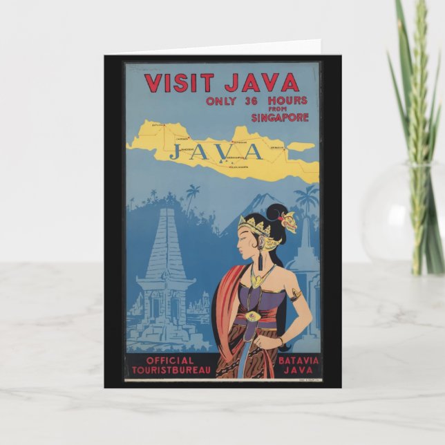 Carte Vintage Java Indonésie (Devant)