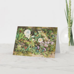 Carte Vintage joli pétunias fleurs peinture florale