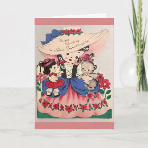 Carte Vintage - Joyeux anniversaire à une chère petite-f