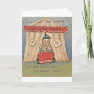Carte Vintage Joyeux Anniversaire Fortune Teller