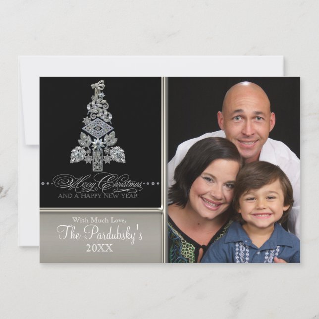 Carte Vintage Joyeux Arbre de Noël (Devant)