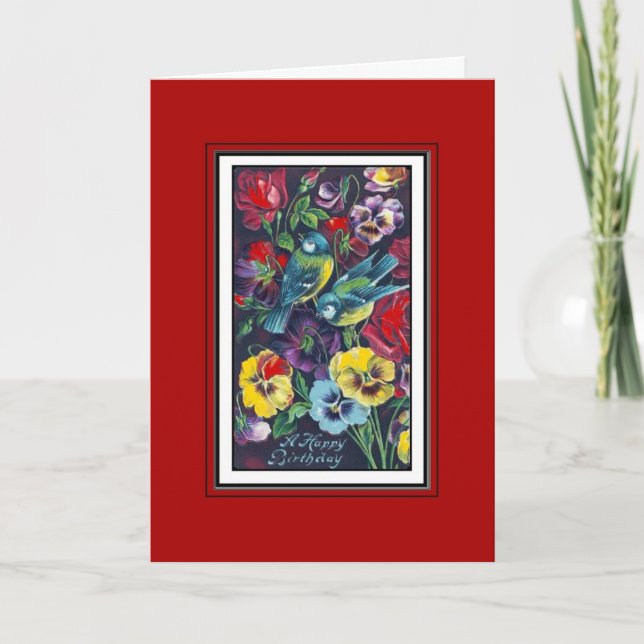 Carte Vintage Joyeux voeux d'anniversaire (Devant)
