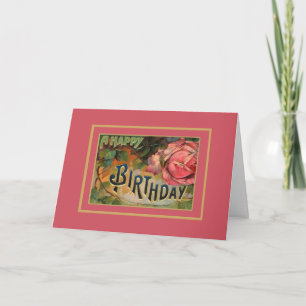 Carte Vintage Joyeux voeux d'anniversaire