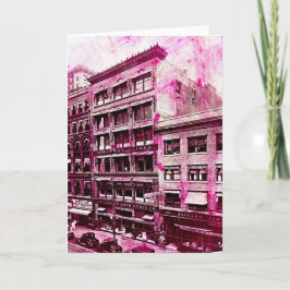 Carte Vintage Kansas City Pink Grunge