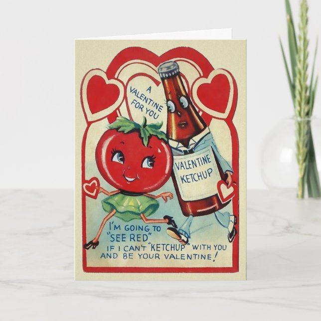 Carte vintage Ketchup Valentine's Day (Devant)