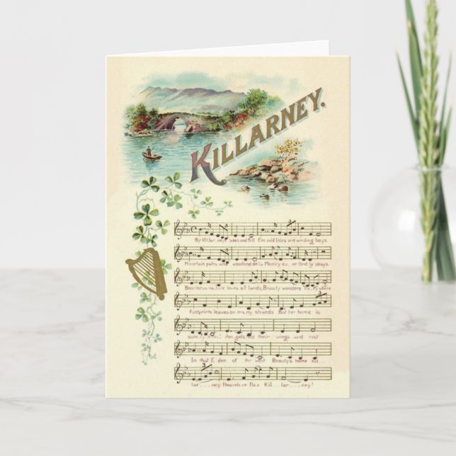 Carte vintage Killarney Song St. Patrick (Devant)