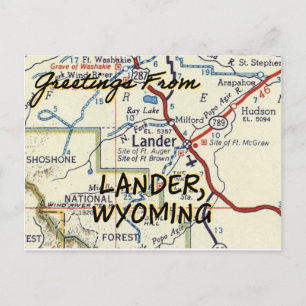 Carte Vintage Lander Wyoming