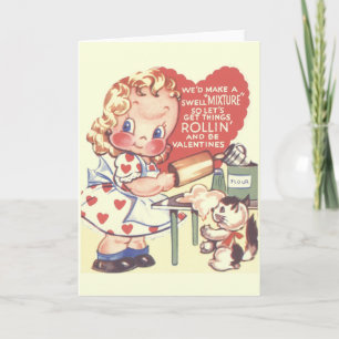 Carte vintage Little Baker Valentine's Day Card