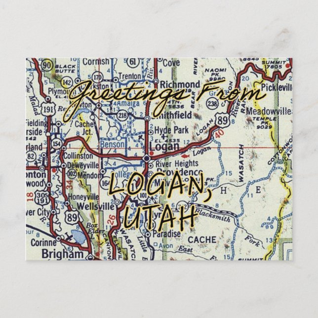 Carte Vintage Logan Utah (Devant)