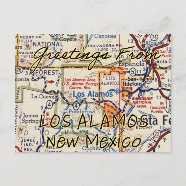 Carte Vintage Los Alamos NM (Devant)