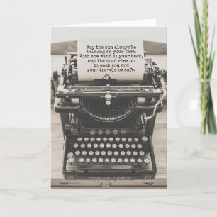Carte Vintage machine à écrire Encourager l'espoir Bonne