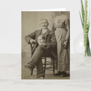 Carte Vintage mari Déplaisant et femme sans tête